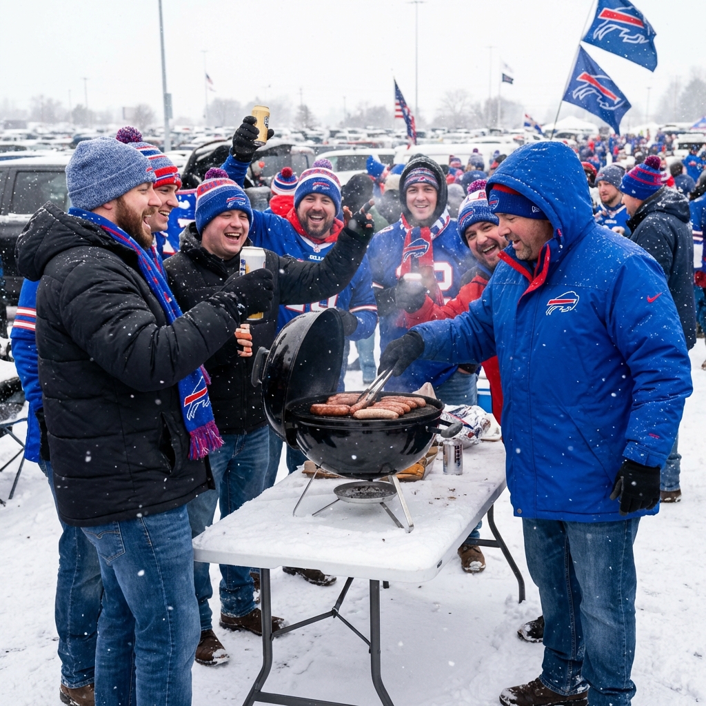 Bills Mafia Tailgating in the Snow