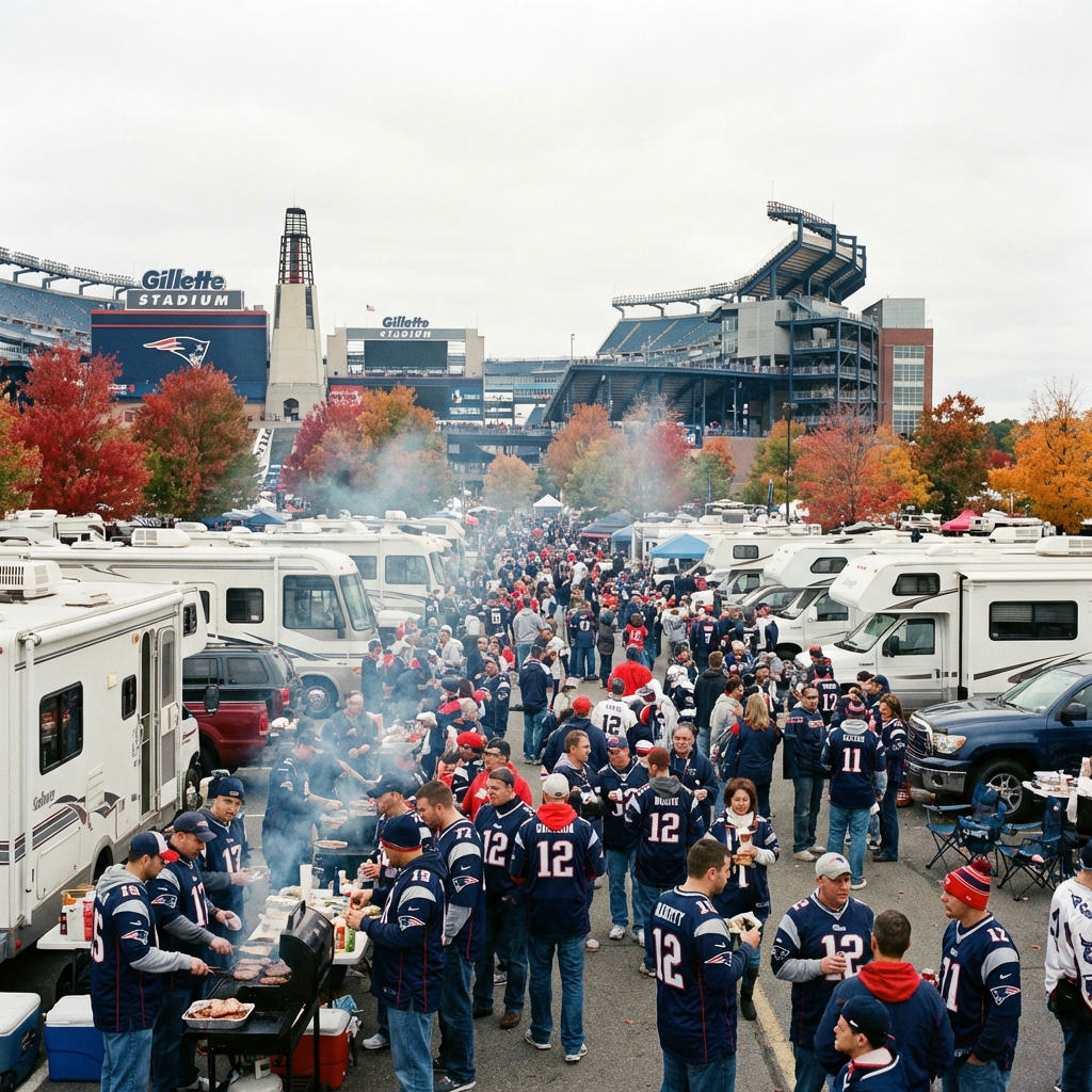 Patriots Fans Tailgating at Gillette Stadium